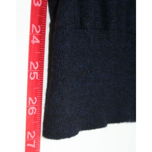 Orvis Merino Wool Quarter Zip Sweater Mens L Blue Leather Trim Heritage Luxury - Picture 5 of 6